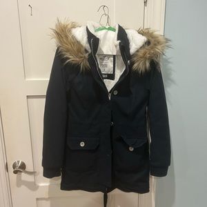 Hollister mid length coat; size small; great condition